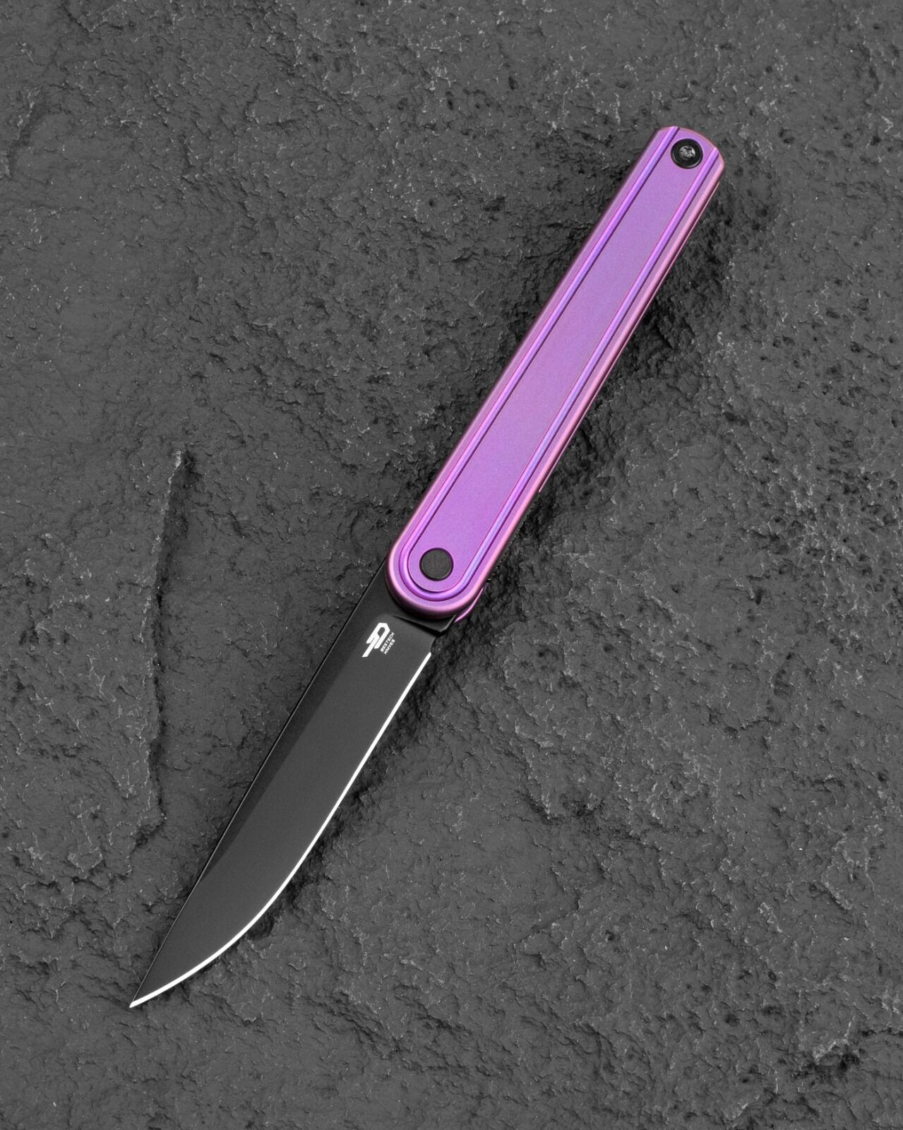 BESTECH INK BT2502C Mor Titanyum Sap MagnaCut Çelik Çakı