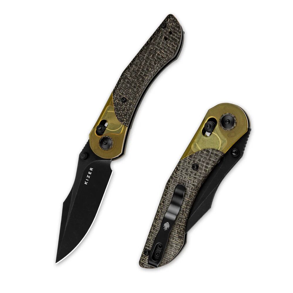 Kizer Mini Mystic | 154CM | Burlap Micarta+PEI | KizerV™ 3636C1