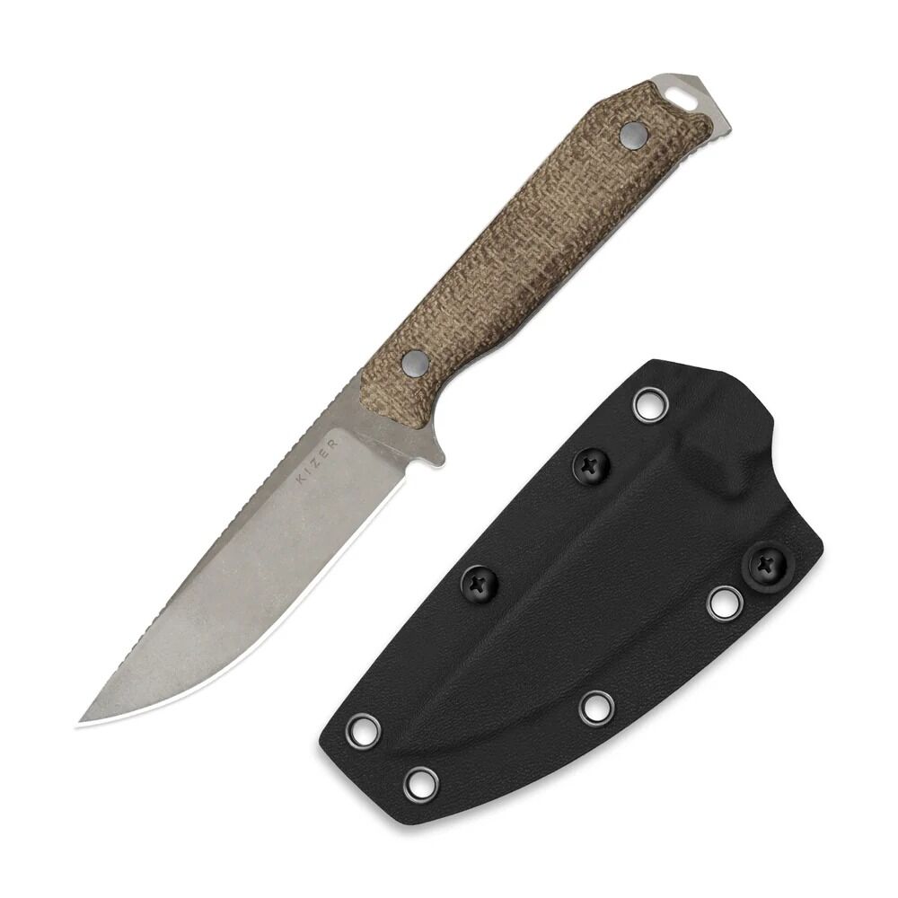 Kizer Begleiter Fix | Mikarta Sap | CPM-3V Çelik Bıçak | 1045MD1