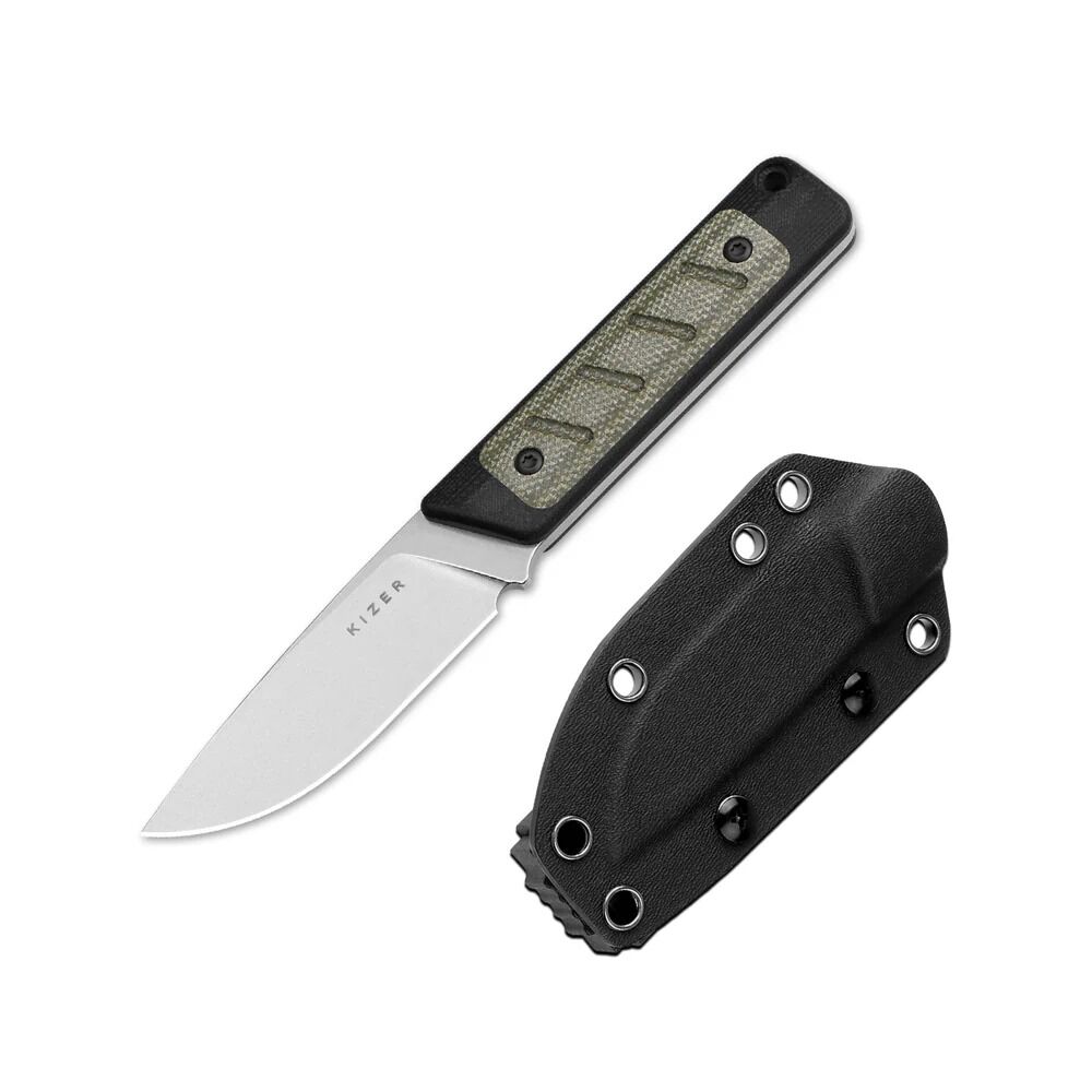 Kizer Smolt | 14C28N | Black G10 & Micarta | KizerV™ 1063A6