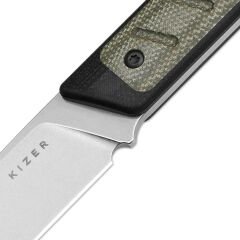 Kizer Smolt | 14C28N | Black G10 & Micarta | KizerV™ 1063A6
