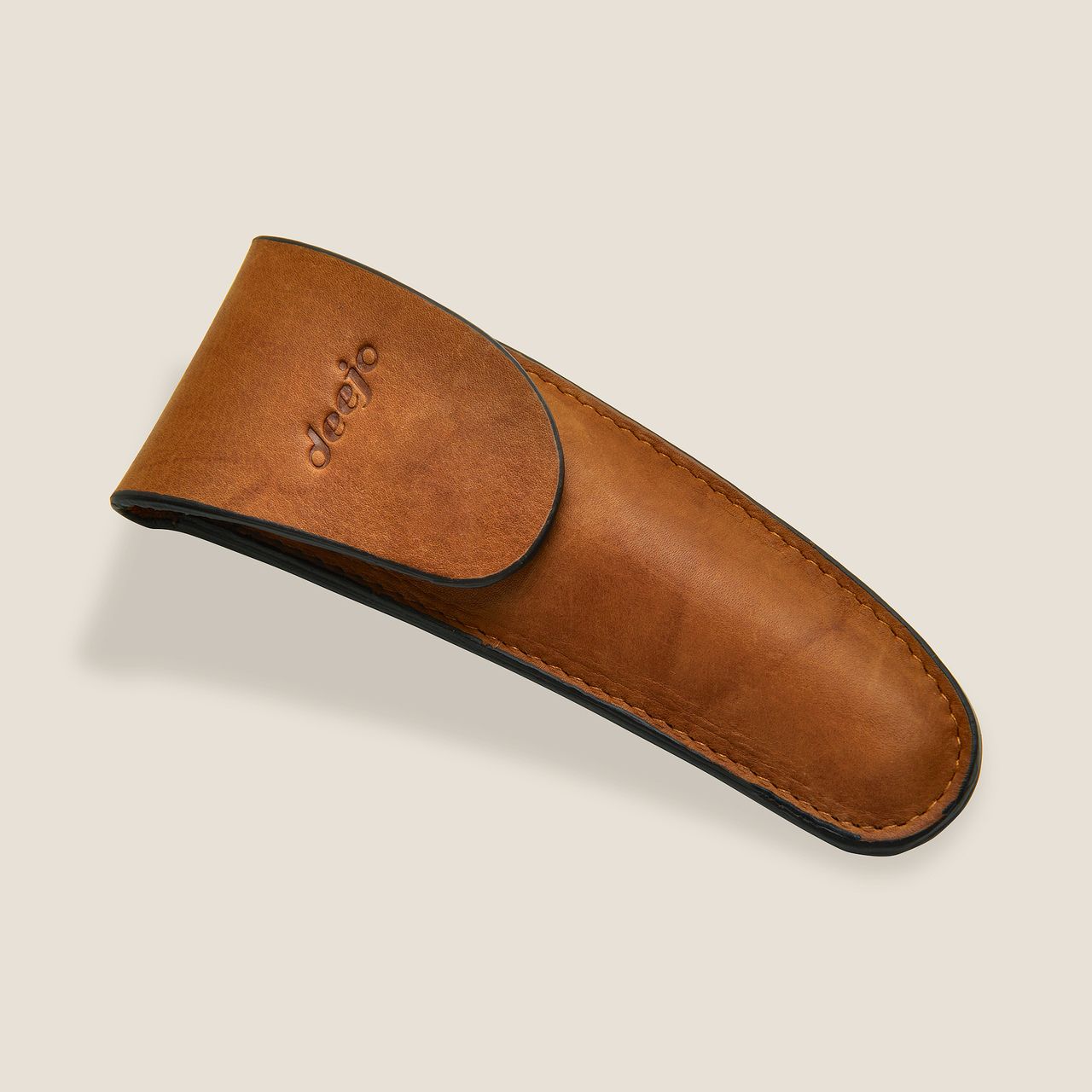 Deejo 37g Belt Leather Sheath, Natural Çakı Kılıfı