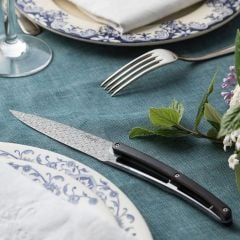 6 Deejo Steak Knives, Ebony Wood / Geometrie Bıçak Seti