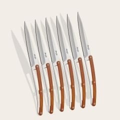 6 Deejo Steak Knives Serrated, Olive Wood Bıçak Seti