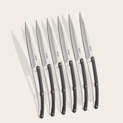 6 Deejo Steak Knives Serrated, Ebony Wood Bıçak Seti