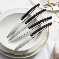 6 Deejo Steak Knives Serrated, Ebony Wood Bıçak Seti