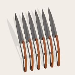 6 Deejo Steak Knives Serrated, Coral Wood Bıçak Seti