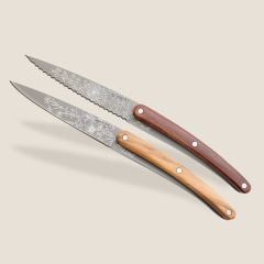 2 Deejo Paring Knives, Olive and Coral Wood / Blossom Bıçak Seti