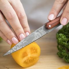 2 Deejo Paring Knives, Olive and Coral Wood / Japonese Bıçak Seti