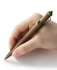 BESTECHMAN SCRIBE BM17C Kahverengi Titanyum Kalem, Cam Kırıcı Alet, Karabina ve Kutusu ile Birlikte