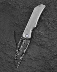 BESTECH TAIPAN Titanyum Sap Damasteel Çakı - BT2503G
