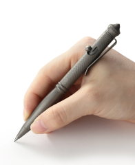 BESTECHMAN SCRIBE BM17A Gri Titanyum Kalem, Cam Kırıcı Alet, Karabina ve Kutusu ile Birlikte