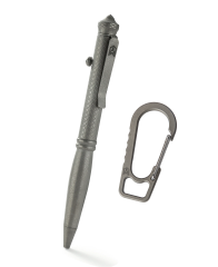 BESTECHMAN SCRIBE BM17A Gri Titanyum Kalem, Cam Kırıcı Alet, Karabina ve Kutusu ile Birlikte