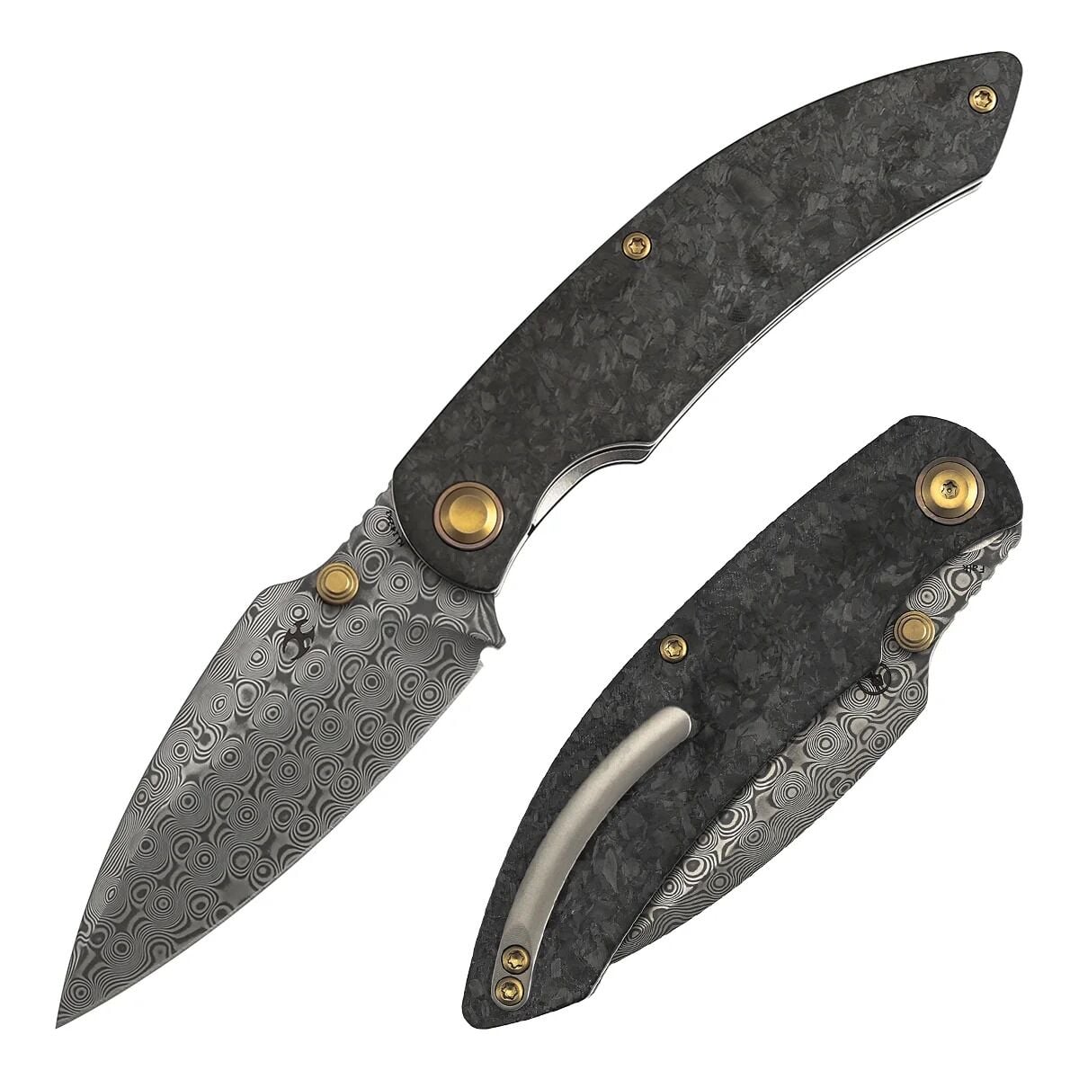 Kansept Falk | Karbon Fiber Sap | Damascus Çelik Çakı | K1142A1