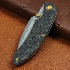 Kansept Falk | Karbon Fiber Sap | Damascus Çelik Çakı | K1142A1