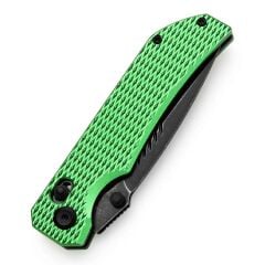 Tenable Eaglestrike | Çapraz Bar Kilidi | Yeşil Eloksal Alüminyum Elmas Desenli Sap | Blackwash Nitro-V Çelik Çakı | T1095V3