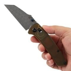 KANSEPT Main Street | Başparmak Çivileri/Çapraz Bar Kilit Bıçağı | Amber PEI/Ultem Sap | Damascus Çelik Çakı | T1015V12