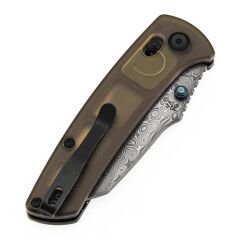 KANSEPT Main Street | Başparmak Çivileri/Çapraz Bar Kilit Bıçağı | Amber PEI/Ultem Sap | Damascus Çelik Çakı | T1015V12