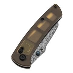 KANSEPT Main Street | Başparmak Çivileri/Çapraz Bar Kilit Bıçağı | Amber PEI/Ultem Sap | Damascus Çelik Çakı | T1015V12