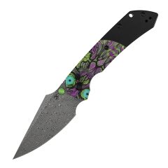 Kansept Fenrir | Mor Ölümsüz Baskılı PC Sap | Damascus Çelik Çakı | K1034S7