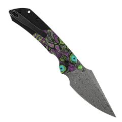 Kansept Fenrir | Mor Ölümsüz Baskılı PC Sap | Damascus Çelik Çakı | K1034S7