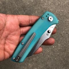 KANSEPT Main Street | Mavi G10 Sap | Taşlanmış 154CM Çelik Çakı | T1015B4