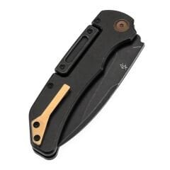 KANSEPT Hazard | Bali Kilit Bıçağı | Siyah Yıkama Titanyum Sap | CPM S35VN Çelik Çakı | K1104H3