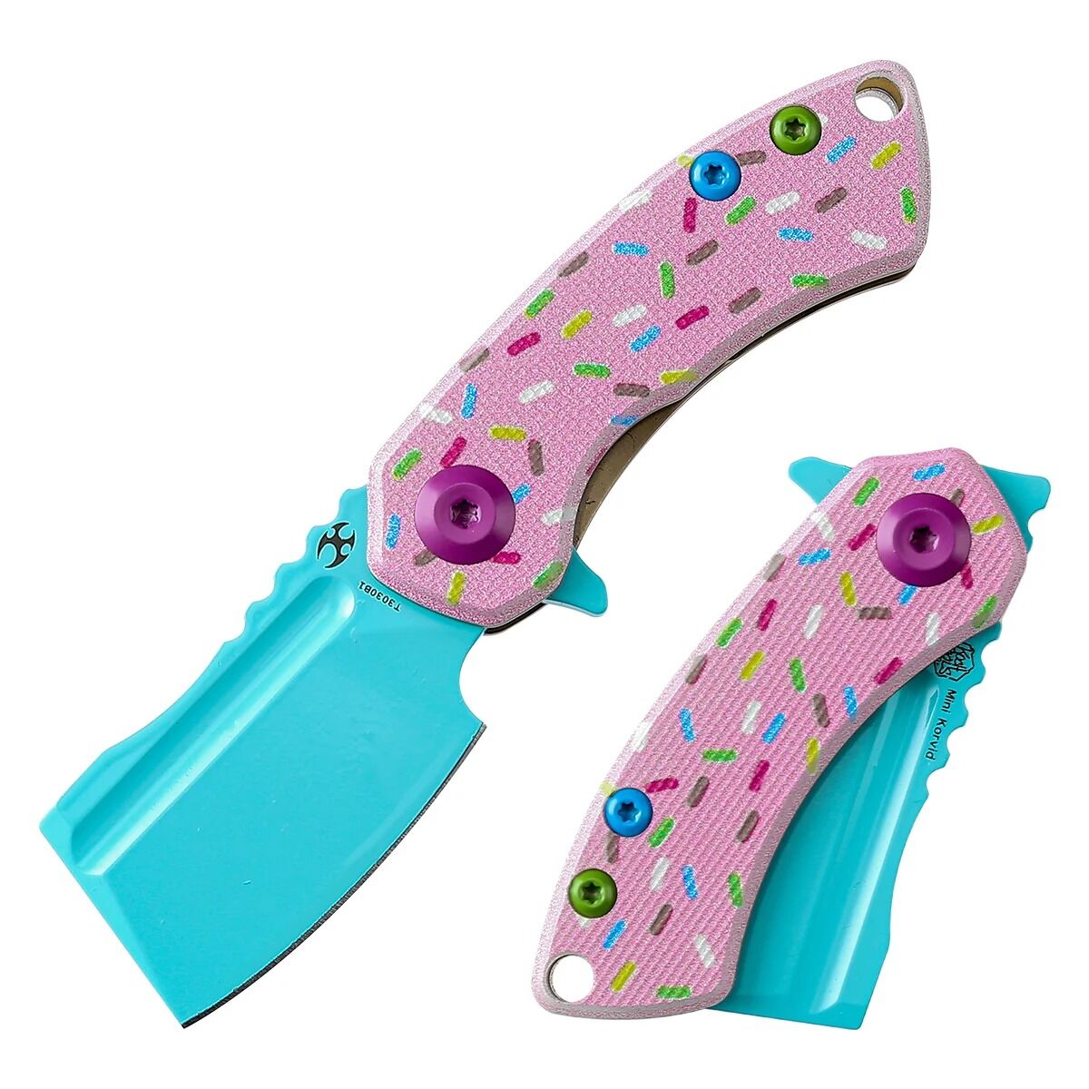 KANSEPT Mini Korvid | Donut Baskılı G10 Sap | 154CM Çelik Çakı | T3030B1