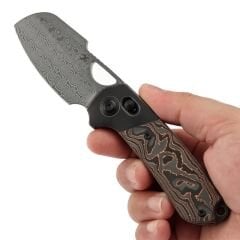 KANSEPT Nahual | Siyah Titanyum + Bakır Karbon Fiber Sap | Damascus Çelik Çakı | K2125V3