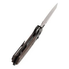 KANSEPT Nahual | Siyah Titanyum + Bakır Karbon Fiber Sap | Damascus Çelik Çakı | K2125V3