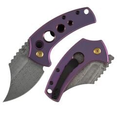Kansept Wasp | Eloksallı Titanyum Sap | Damascus Çelik Çakı | T2144F6