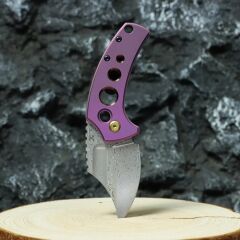 Kansept Wasp | Eloksallı Titanyum Sap | Damascus Çelik Çakı | T2144F6