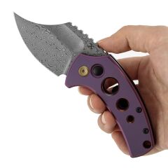Kansept Wasp | Eloksallı Titanyum Sap | Damascus Çelik Çakı | T2144F6