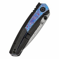 KANSEPT Raven | Kuzgun Siyah Yıkama Titanyum + Timascus Sap | Damascus Çelik Çakı | K2109A4