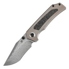 KANSEPT Fermi | Titanyum + Karbon Fiber Sap | Damascus Çelik Çakı | K1122A2