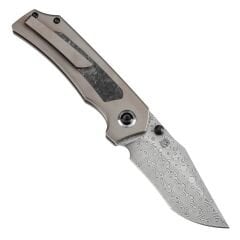 KANSEPT Fermi | Titanyum + Karbon Fiber Sap | Damascus Çelik Çakı | K1122A2