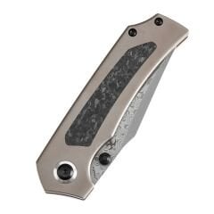 KANSEPT Fermi | Titanyum + Karbon Fiber Sap | Damascus Çelik Çakı | K1122A2