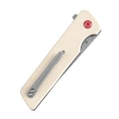 KANSEPT Anomaly | Flipper Bıçak | Beyaz G10 Sap | Damascus Çelik Çakı | K2038A5