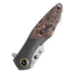 KANSEPT Mistaken | Başparmak Sapı | Siyah Yıkama Titanyum ve Bakır Karbon Fiber Sap | CPM 20CV Çelik Çakı | K1053A1