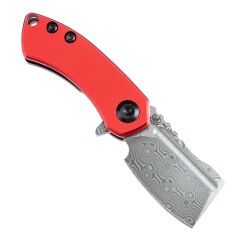 KANSEPT Mini Korvid | Alüminyum Sap | Damascus Çelik Mini Çakı | T3030P2