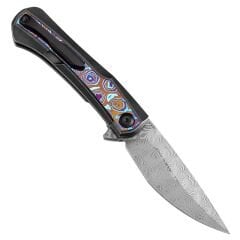 KANSEPT Kratos | Flipper Bıçak | Titanyum Sap + Timascus Kakma Sap | Damascus Çelik Çakı | K1024A10