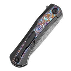 KANSEPT Kratos | Flipper Bıçak | Titanyum Sap + Timascus Kakma Sap | Damascus Çelik Çakı | K1024A10