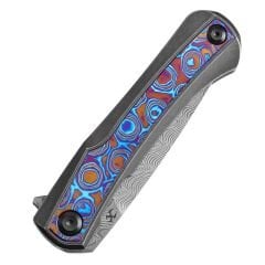 KANSEPT Kratos | Flipper Bıçak | Titanyum Sap + Timascus Kakma Sap | Damascus Çelik Çakı | K1024A10