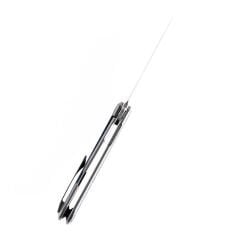 KANSEPT Kratos | Flipper Bıçak | Titanyum + Mavi Gül Desenli Karbon Fiber Kakma Sap | Damascus Çelik Çakı | K1024A4