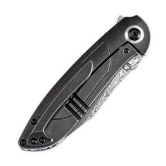 KANSEPT Prometheus | Katlanır Bıçak | Mavi Whire Nebula Karbon Fiber Sap | Damascus Çelik Çakı | K1040A3