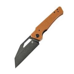 KANSEPT Egress | Kahverengi Micarta Sap | Saten Siyah Taş Yıkama CPM-S35VN Çelik Çakı | K1033A2