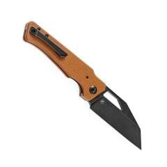 KANSEPT Egress | Kahverengi Micarta Sap | Saten Siyah Taş Yıkama CPM-S35VN Çelik Çakı | K1033A2