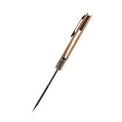 KANSEPT Egress | Kahverengi Micarta Sap | Saten Siyah Taş Yıkama CPM-S35VN Çelik Çakı | K1033A2