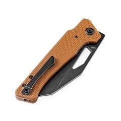 KANSEPT Egress | Kahverengi Micarta Sap | Saten Siyah Taş Yıkama CPM-S35VN Çelik Çakı | K1033A2