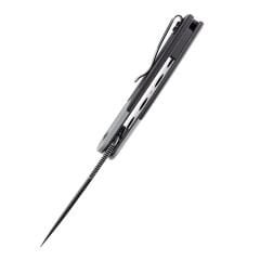 KANSEPT Reverie | Gri ve Siyah G10 Sap | Siyah Taş Yıkama 154CM Çelik Çakı | T2025B1